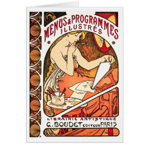 Invitation de carte : Alphonse Mucha - menus