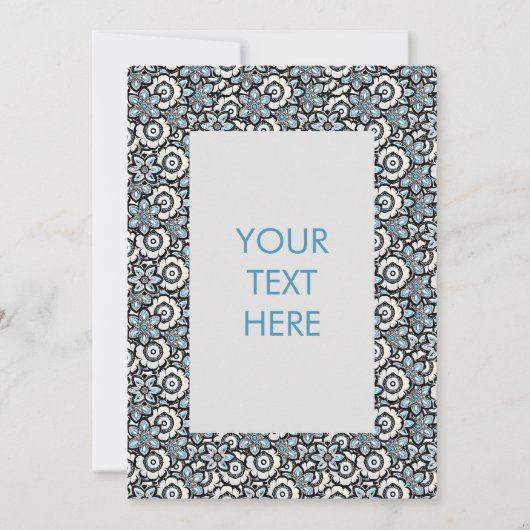 Invitation de carte blanche Motif Floral Boho (Devant)