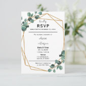 Invitation de carte Boho Green RSVP (Debout devant)