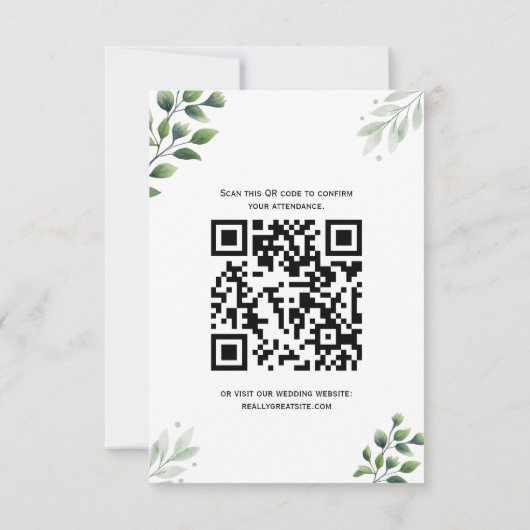 Invitation de carte Boho Green RSVP (Dos)