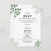 Invitation de carte Boho Green RSVP (Devant / Derrière)