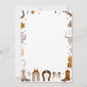 Invitation de carte d'anniversaire Brown Cute Cowb (Dos)