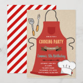 Invitation de carte d'anniversaire de chef cuisina (Devant / Derrière)