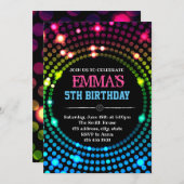 Invitation de carte de danse de disco (Devant / Derrière)