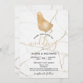 Invitation de carte de destination de mariage à la (Devant / Derrière)