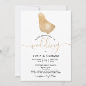 Invitation de carte de destination de mariage trop (Devant)
