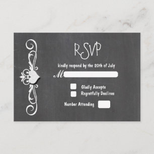 Invitation de carte de HeartWedding RSVP de craie