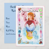 Invitation de carte de jeu Alice (Devant / Derrière)