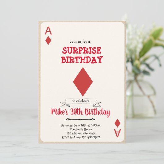 Invitation de carte de jeu de casino (Debout devant)