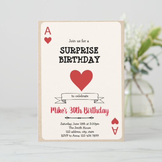 Invitation de carte de jeu de casino (Debout devant)