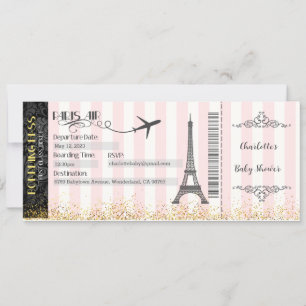 Invitation de carte d'embarquement de Paris, Bébé,