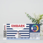 Invitation de carte d'embarquement de thème de (Debout devant)