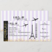 Invitation de carte d'embarquement Paris, Invitati (Devant / Derrière)