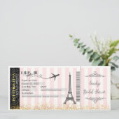 Invitation de carte d'embarquement Paris, Mariage, (Debout devant)