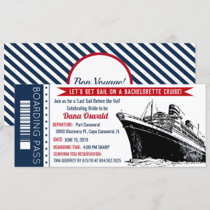 Invitation de carte d'embarquement pour bateau de 