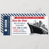 Invitation de carte d'embarquement pour croisière  (Devant / Derrière)