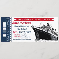 Invitation de carte d'embarquement pour croisière
