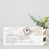 Invitation de carte d'embarquement Vintage (Debout devant)