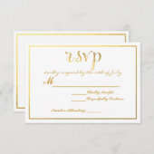 Invitation de carte Mariage Gold Foil RSVP (Devant / Derrière)