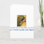 Invitation de carte : Paon bleu (Dos)