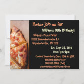 Invitation de carte personnalisée Pizza Party (Dos)