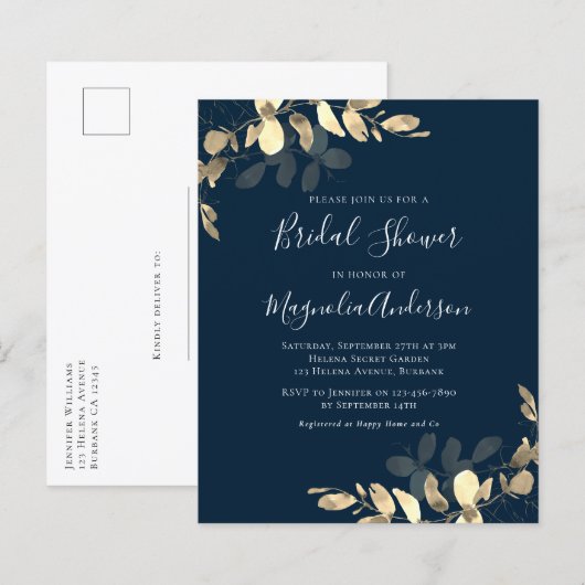 Invitation de carte postale Budget Eucalyptus Fête (Devant / Derrière)