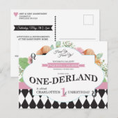 Invitation de carte postale d'anniversaire d'Alice (Devant / Derrière)