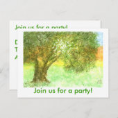 Invitation de carte postale de fête - Chêne d'été (Devant / Derrière)