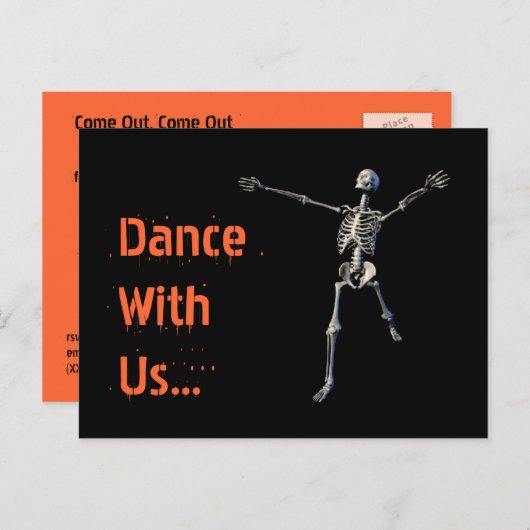 Invitation de carte postale de la fête d'Halloween (Devant / Derrière)