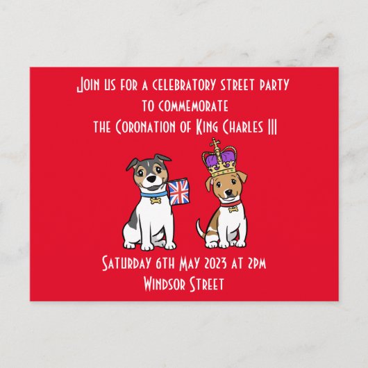 Invitation de carte postale de la fête du couronne (Devant)
