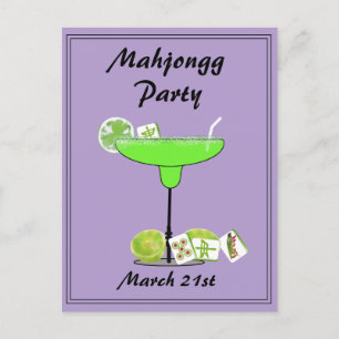 Invitation de carte postale du parti Mahjong