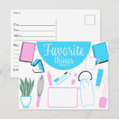 Invitation de carte postale Favoris Things Party (Devant / Derrière)