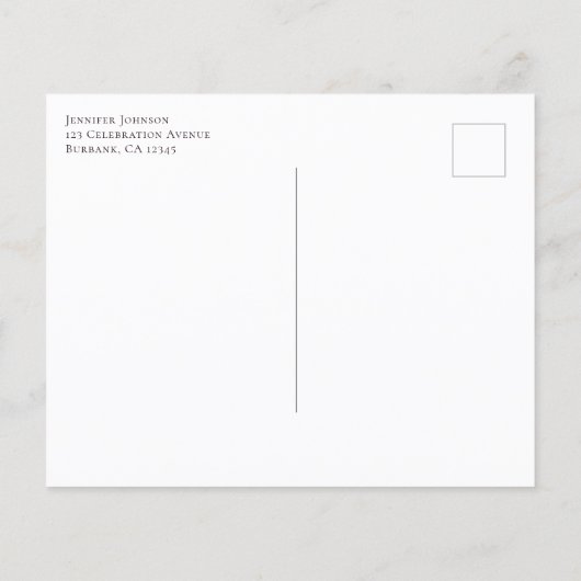 Invitation de carte postale Mariage Eucalyptus Bud (Dos)