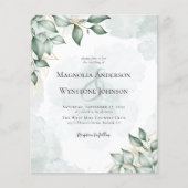 Invitation de carte postale Mariage Eucalyptus Bud (Devant)