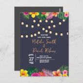 Invitation de carte postale Mariage tropical (Devant / Derrière)