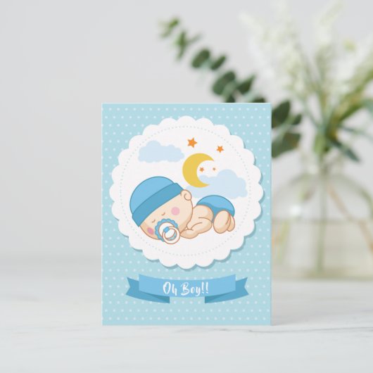 Invitation de carte postale pour Baby Shower "C'es (Debout devant)
