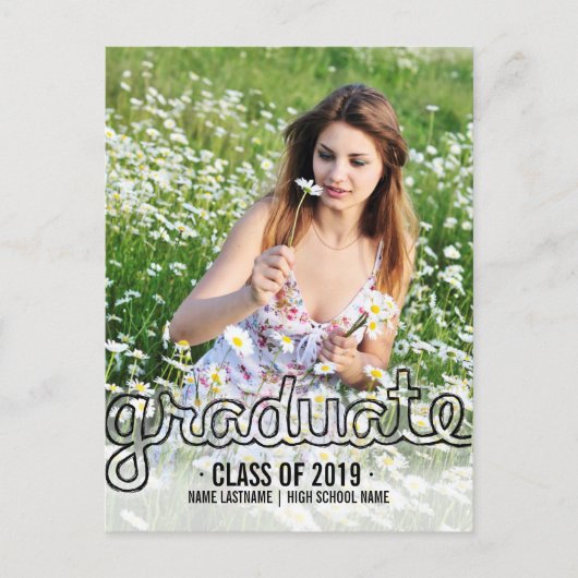 Invitation de carte postale pour les diplômés (Devant)