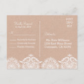 Invitation de carte postale Rustic Kraft & Lace RS (Dos)