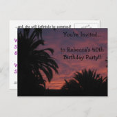 Invitation de carte postale Sunset (Devant / Derrière)