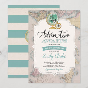 Invitation de carte pour Baby Shower Aventure en a