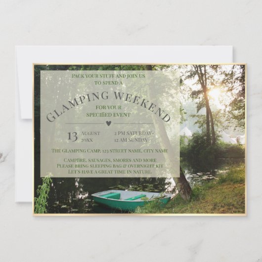 Invitation de carte pour un week-end de camping Gl (Devant)