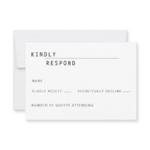 Invitation de carte RSVP moderne Carly