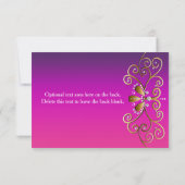 Invitation de carte RSVP Princess Purple Pink (Dos)