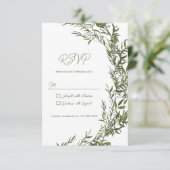 Invitation de carte RSVP Rustic Green (Debout devant)