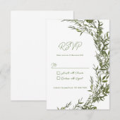 Invitation de carte RSVP Rustic Green (Devant / Derrière)