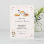 Invitation de carton de brunch de douche de mariag (Debout devant)