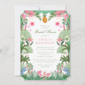 Invitation de carton de douche de mariée tropicale (Devant)