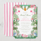 Invitation de carton de douche de mariée tropicale (Devant / Derrière)
