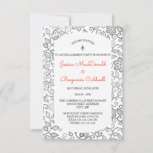 Invitation de carton de fête de fiançailles motif