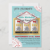 Invitation de casino rétro vintage bleu aqua de Ve (Devant)